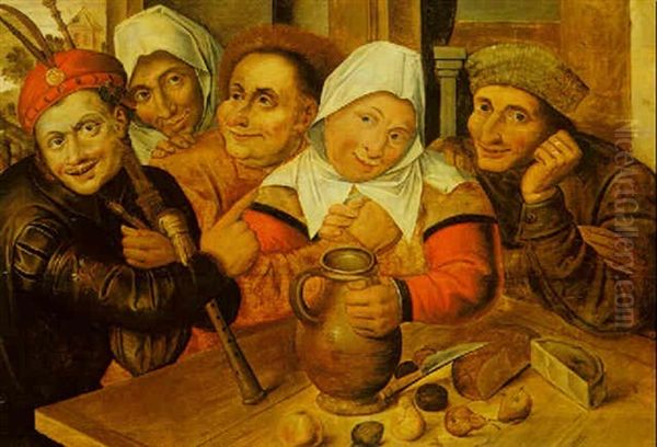 Peasants At A Table by Jan Massys