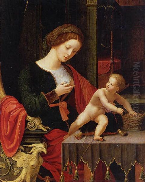 Virgin And Child by  Master of the Female Half Lengths