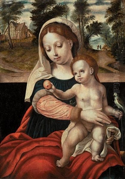 The Virgin And Child With A Parrot by  Master of the Parrot