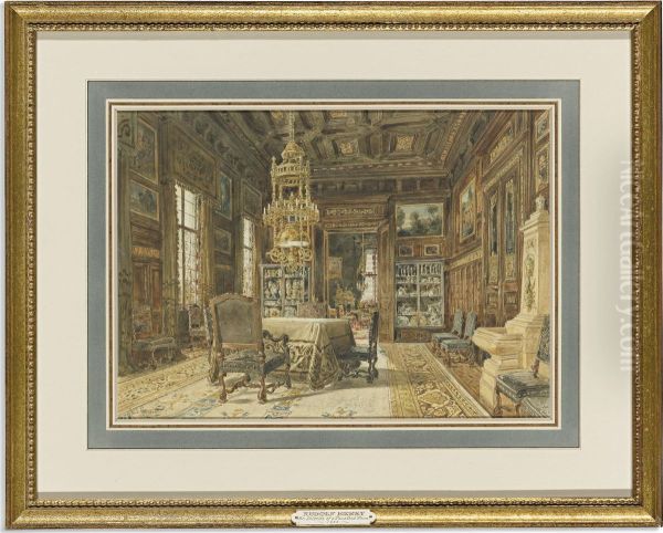 An Interior Of A Panelled Room by Rudolf Bernt