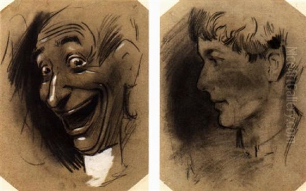 Self Portrait, Caricatures And Figure Studies by Philip William May