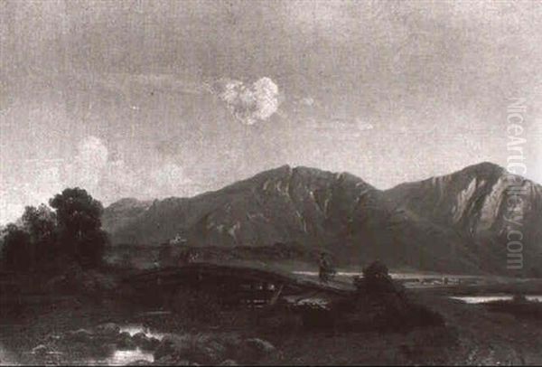 Abend Im Loisachthale Im Bayerischen Gebirge by Friedrich (Der Rote) Mayer