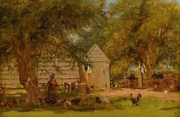 The Farmyard, Upstate New York by Jervis McEntee