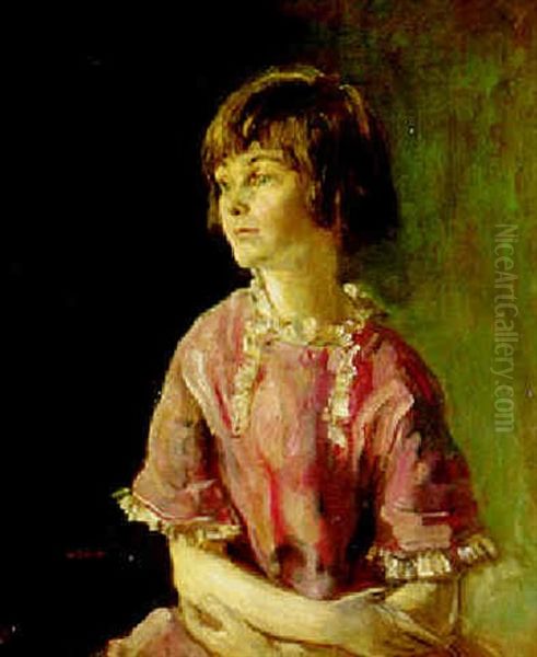 Portrait Of Denise Green, Aged Nine by Arthur Ambrose McEvoy