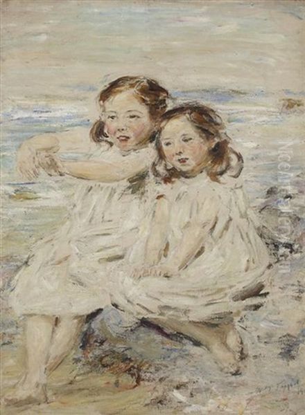 A Double Portrait Of Nelly And Betty Mctaggart by William McTaggart