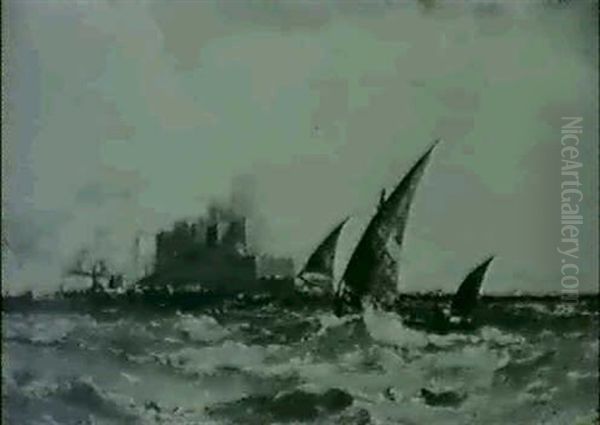 Naples From The Sea by Arthur Joseph Meadows