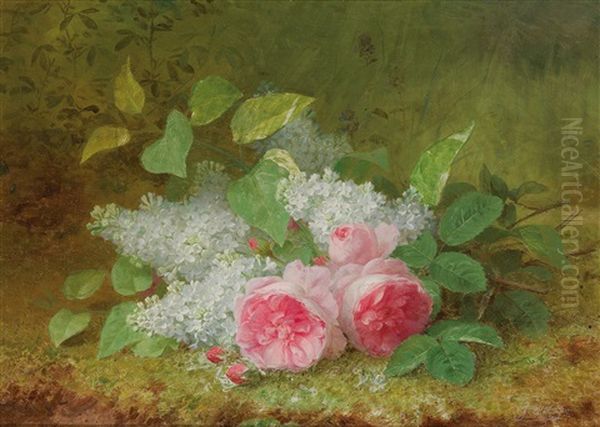 Bouquet Mit Rosen Und Flieder by Jules Ferdinand Medard