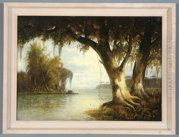 A Bayou Scene by Joseph Rusling Meeker