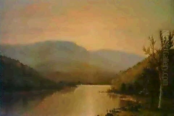 Sunset On The River by Joseph Rusling Meeker