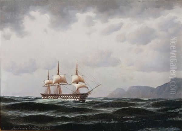 En Orlogsmand I Middelhavet I 1846 (a Warship In The Mediterranean In 1846) by Daniel Hermann Anton Melbye