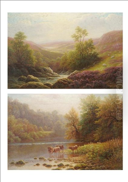 On The Nidd Near Knaresborough, Yorkshire (+ Nidderdale From Near Lofthouse; Pair) by William Mellor