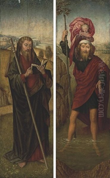 Saint Christopher (+ Saint James The Greater; 2 Works) by Hans Memling