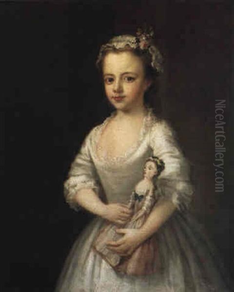 Portrait Of Lady Bishopp Of Parham As A Child by Philip Mercier