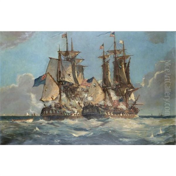 The Action Between H.m.s. "shannon" And The U.s.s. "chesapeake", 1st June 1813 by Johan Hendrik Meyer