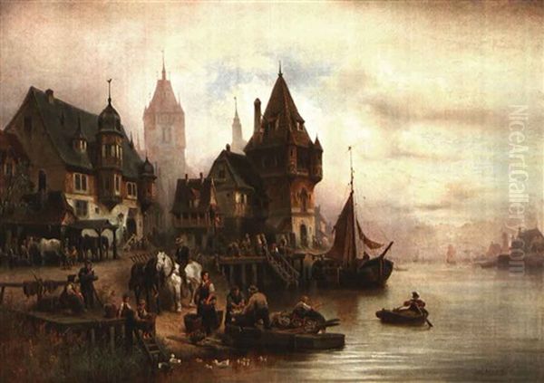 Pommerscher Binnenhafen by Wilhelm Alexander Meyerheim