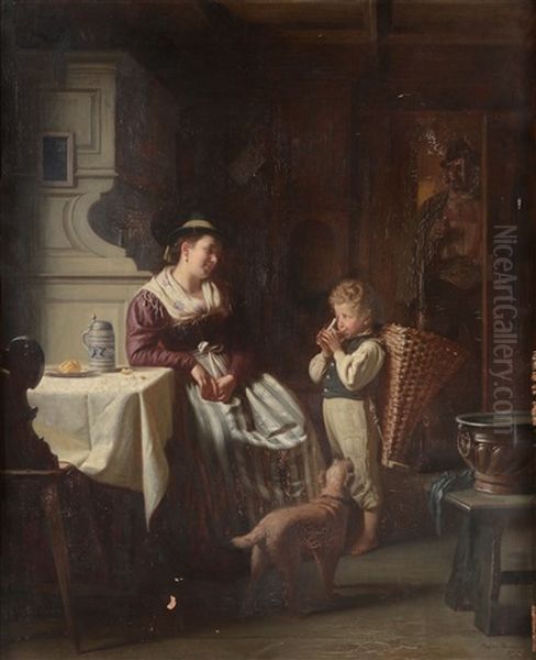 Refreshment For A Young Faggot Gatherer by Ferdinand Meyer-Wismar