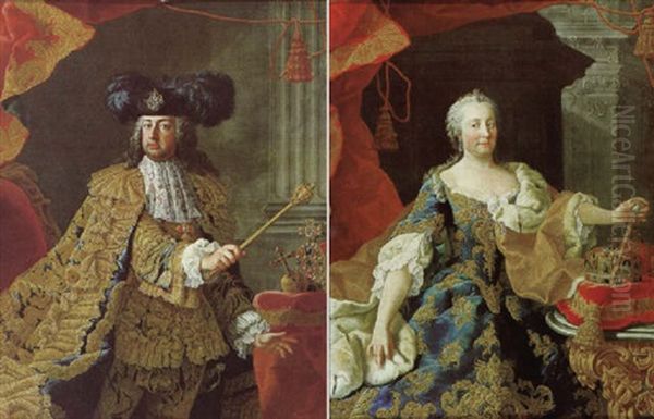 Bildnisse Der Kaiserin Maria Theresia Als Konigen Von Ungarn Und Kaiser Franz I by Martin van Meytens the Younger