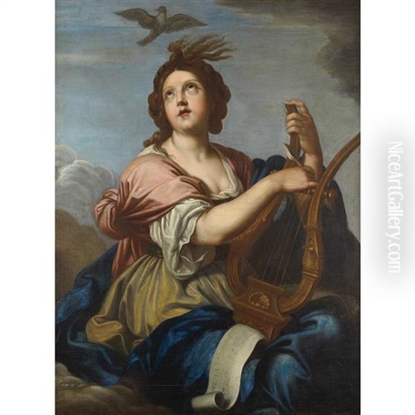 Allegory Of Music (a Muse With A Lyre) by Pierre Mignard the Younger