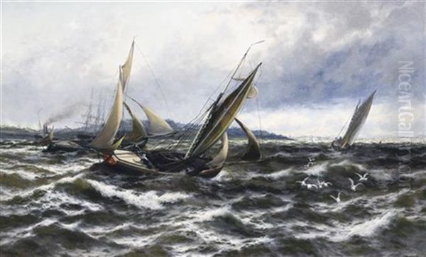 Wind And Sea Rising (off The Isle Of Sheppey) by Thomas Rose Miles