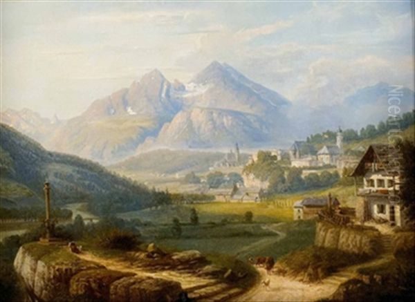 Blick Auf Berchtesgaden Und Watzmann by Karl Millner