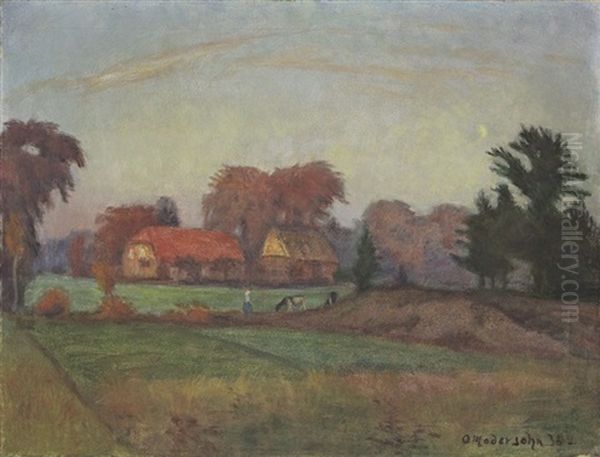 Abendlandschaft Bei Fischerhude by Otto Modersohn