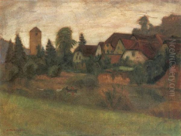 Wertheim - Tauberpartie Mit Boot by Otto Modersohn