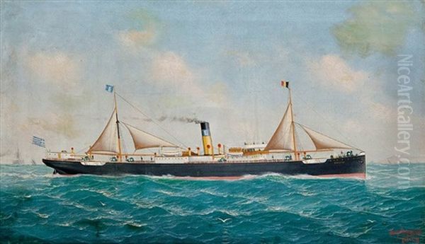 Steamer At Sea by John Henry Mohrmann