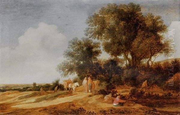 An Extensive Landscape With Travellers On A Path by Pieter De Molijn