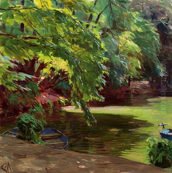 Am Heustadlwasser Im Wiener Prater by Carl Moll