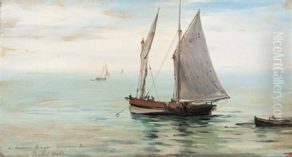 Barque En Mer by Robert Charles Gustave Laurens Mols