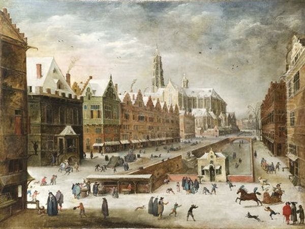 Veduta Invernale Di Una Citta by Joos de Momper the Younger