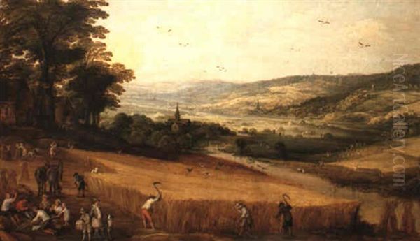 Landscape With Harvesters by Joos de Momper the Younger