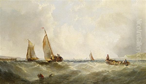 Fischerboot Vor Der Englischen Kuste by Alfred Montague