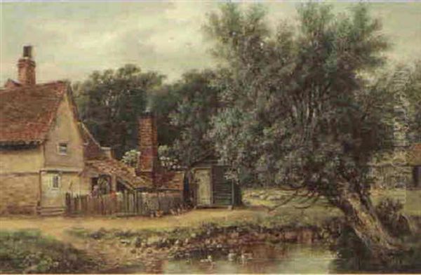 A Farm By A Pond by John Moore Of Ipswich