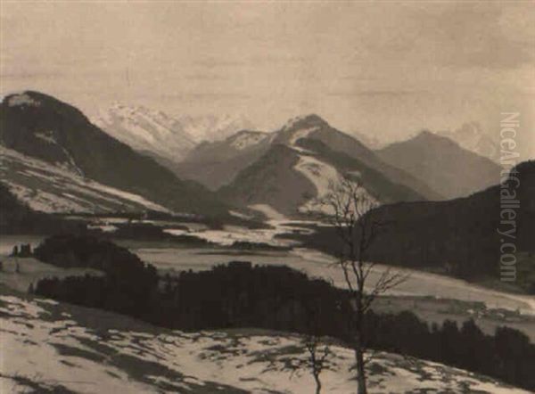 Blick Auf Das Isartal Bei Bad Tolz by Willy Moralt