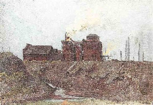 Blick Auf Einen Hochofen In Ruhrort by Walter Moras