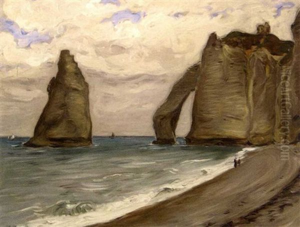 Falaises A Etretat by Etienne (Adolphe E. Auguste) Moreau-Nelaton