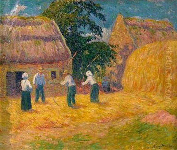 Le Battage Du Ble by Henry Moret