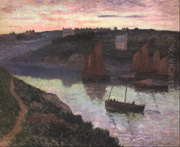 Bateaux De Peche En Bretagne by Henry Moret