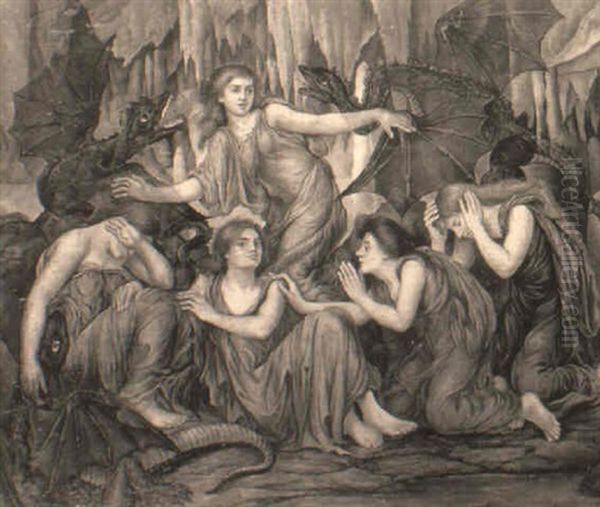 The Captives Oil Painting - Evelyn de Morgan