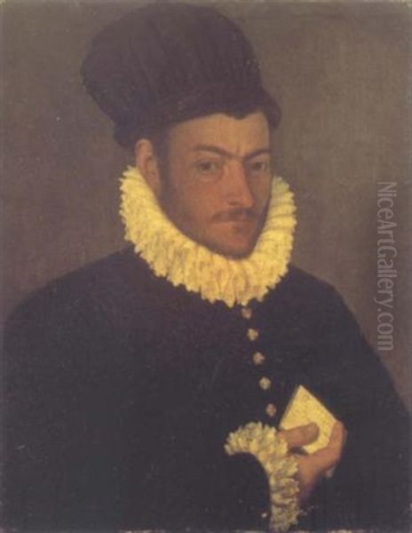 Portrait De Gentilhomme, Une Lettre A La Main by Giovanni Battista Moroni