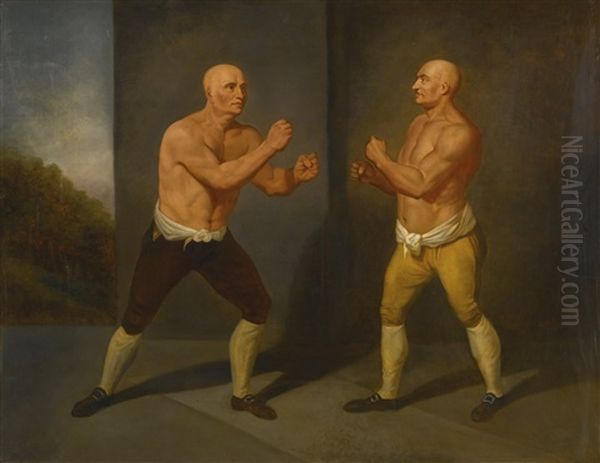 The Set-to: The Match Between John Broughton Vs George Stevenson, 1741 by John Hamilton Mortimer