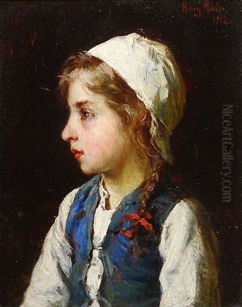 Portrait Of A Young Girl by Henry Mosler