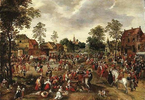 A Village Kermesse by Gillis Mostaert the Elder