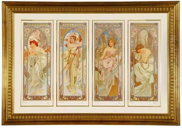 Four Times Of A Day by Alphonse Mucha