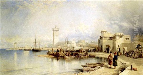 View Of The Port Of Rhodes by William James Mueller