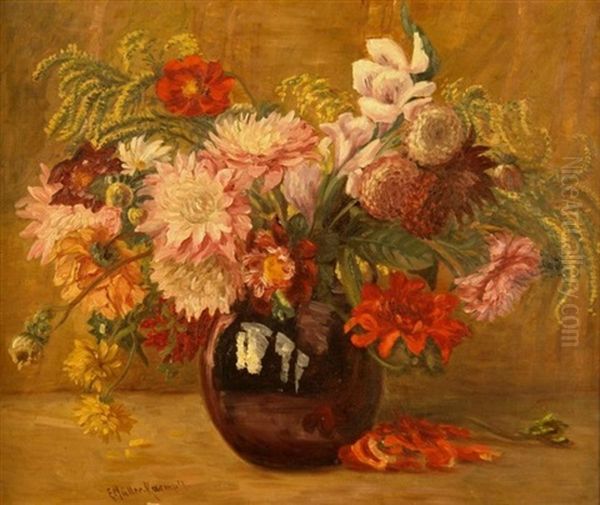 Blumenstilleben Mit Dahlien by Elsa Mueller-Kaempf