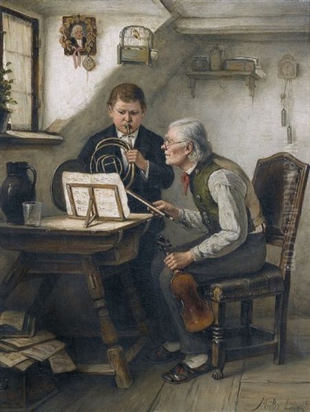 Die Musikstunde by Albert Mueller-Lingke