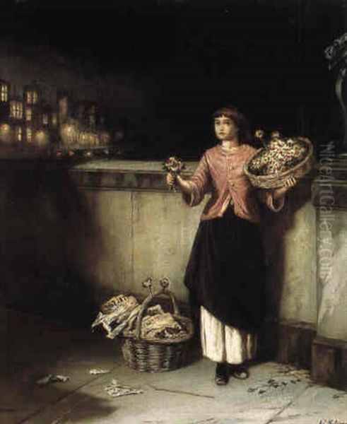 The Flower Girl by Augustus Edwin Mulready