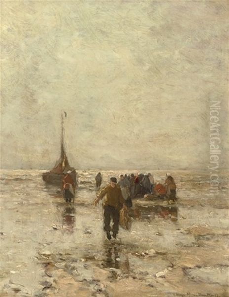 After The Day's Catch By Low Tide by Gerhard Arij Ludwig Morgenstjerne Munthe